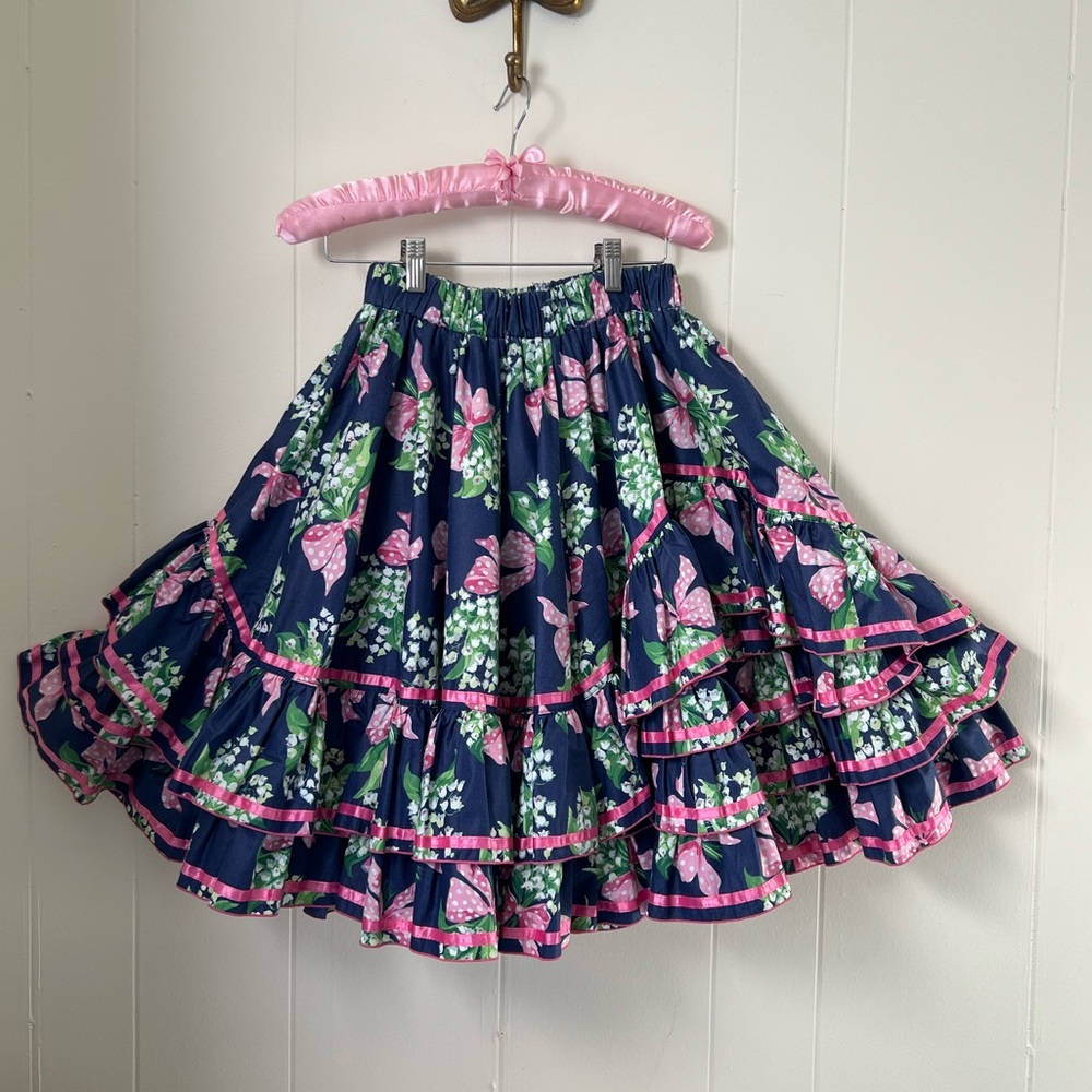 Vintage Floral Ruffle Skirt🎀